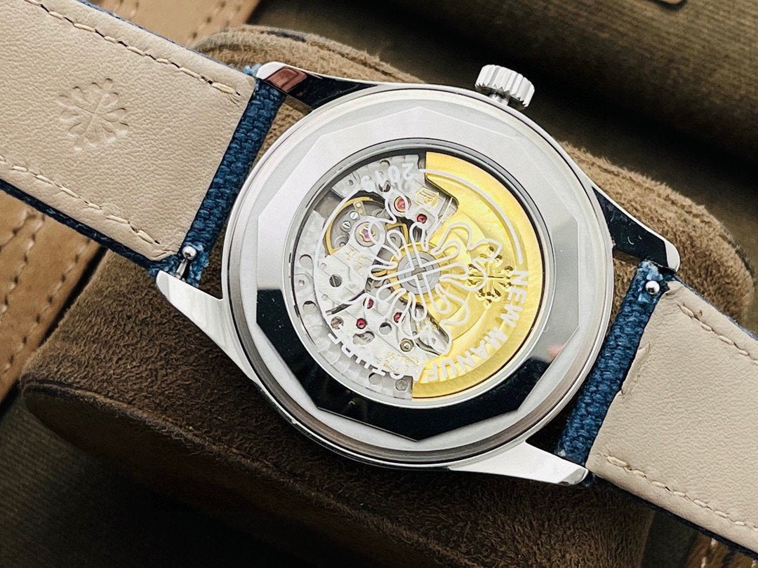 PATEK CALATRAVA 40MM STAINLESS STEEL BLUE DIAL REF6007A-001