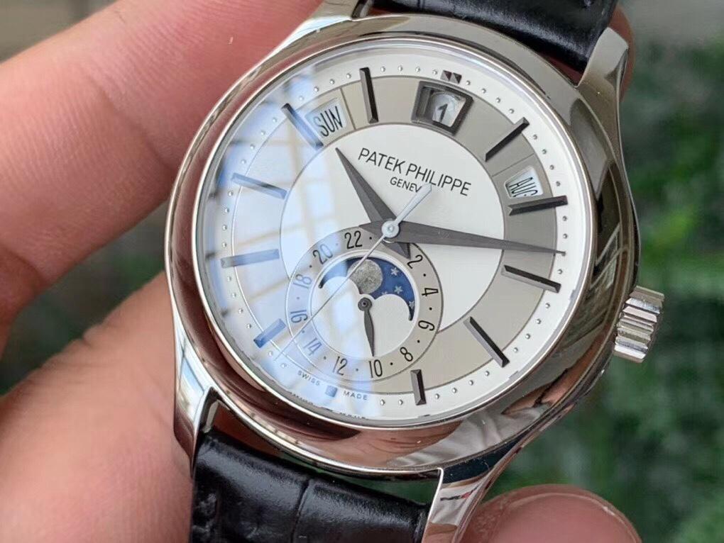 PATEK ANNUAL CALENDAR STAINLESS STEEL CASE WHITE DIAL