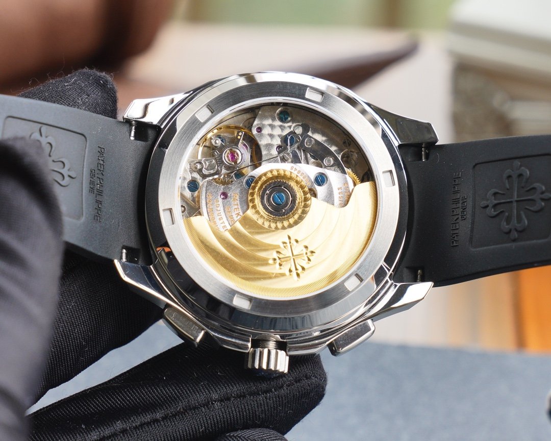 PATEK AQUANAUT CHRONOGRAPH STAINLESS STEEL BLACK STRAP