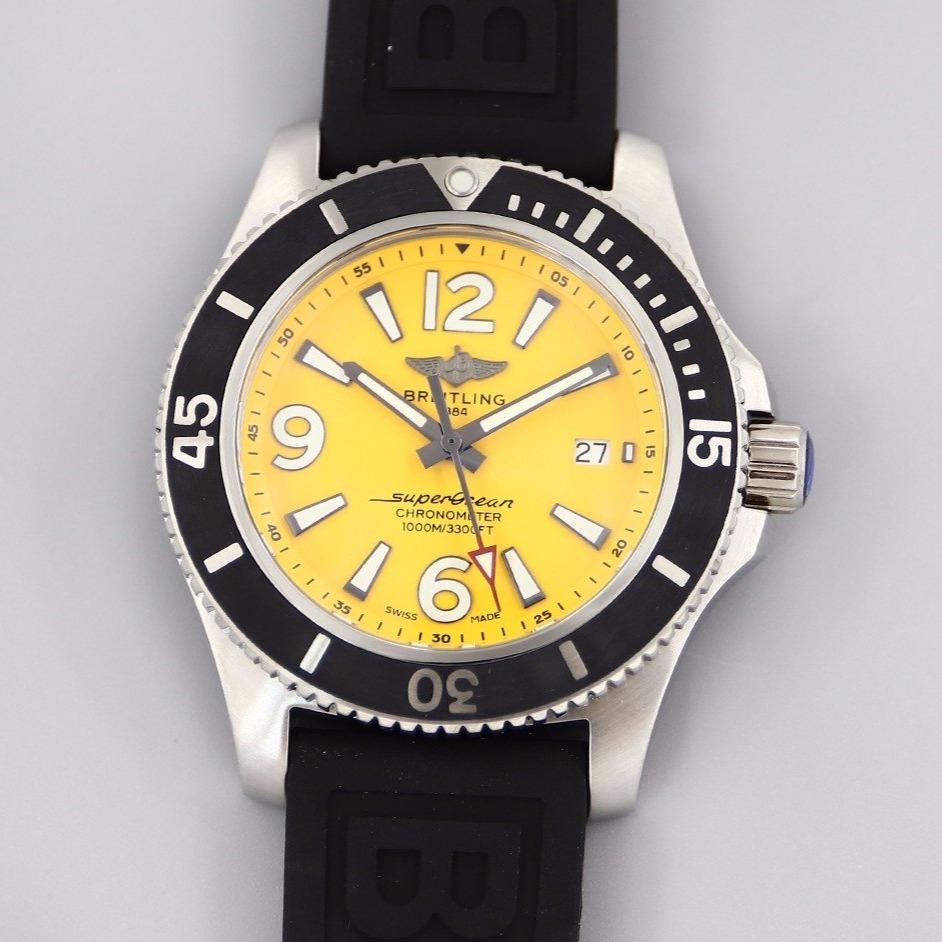 SUPEROCEAN 44MM YELLOW DIAL RUBBER STRAP