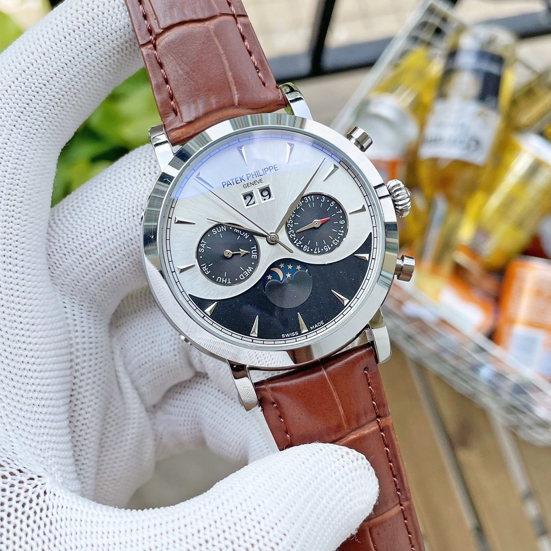 PATEK ANNUAL CALENDAR BLACK WHITE DIAL