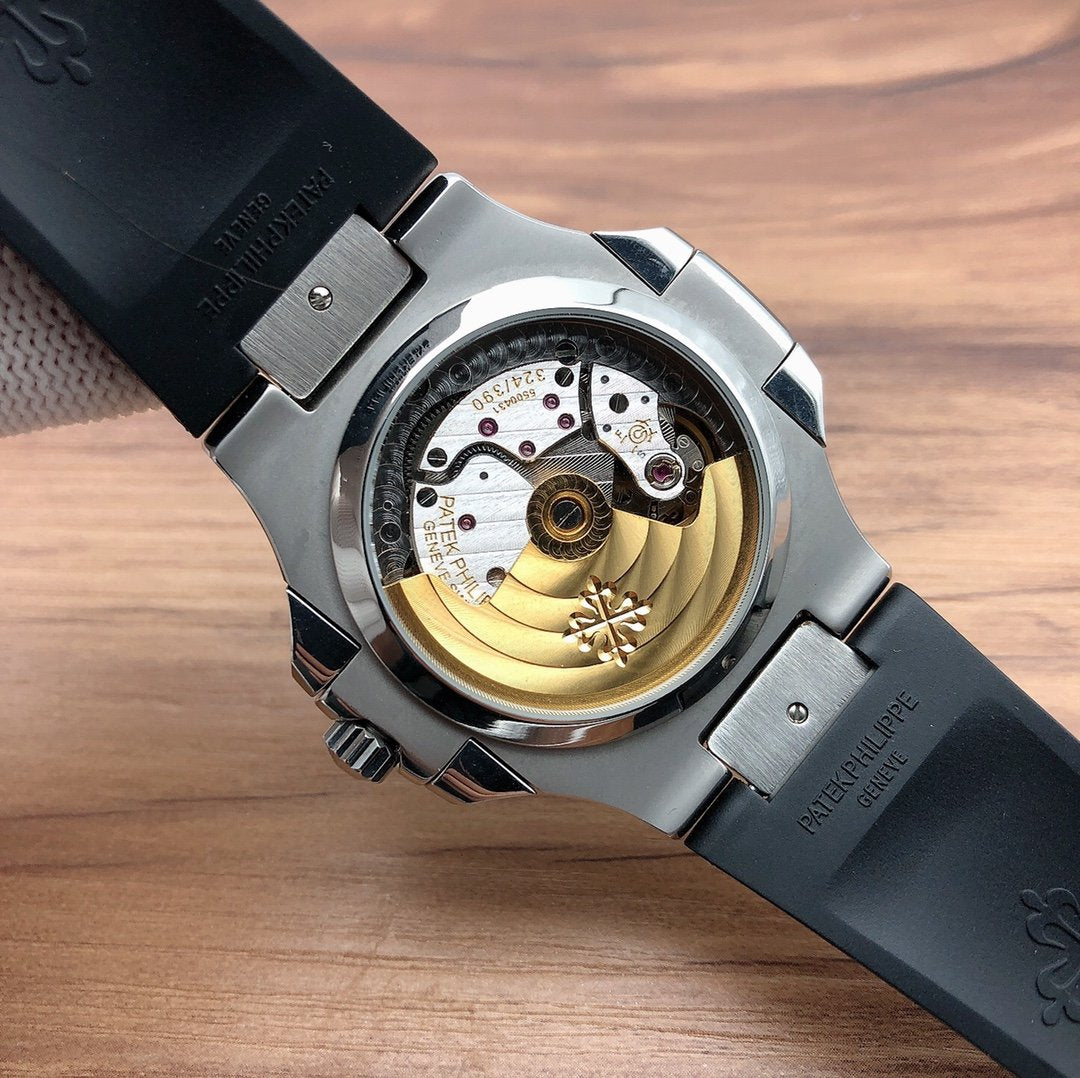 PATEK NAUTILUS SECONDTIME WHITE GOLD HAND ENGRAVED