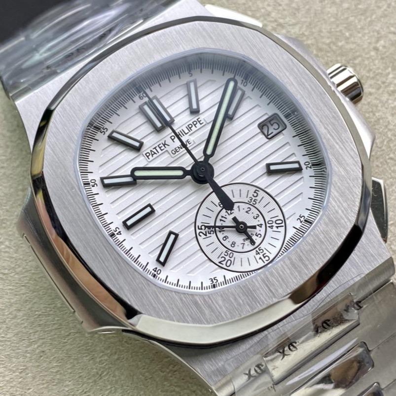 PATEK NAUTILUS 5980/1A-019 CHRONOGRAPH WHITE DIAL