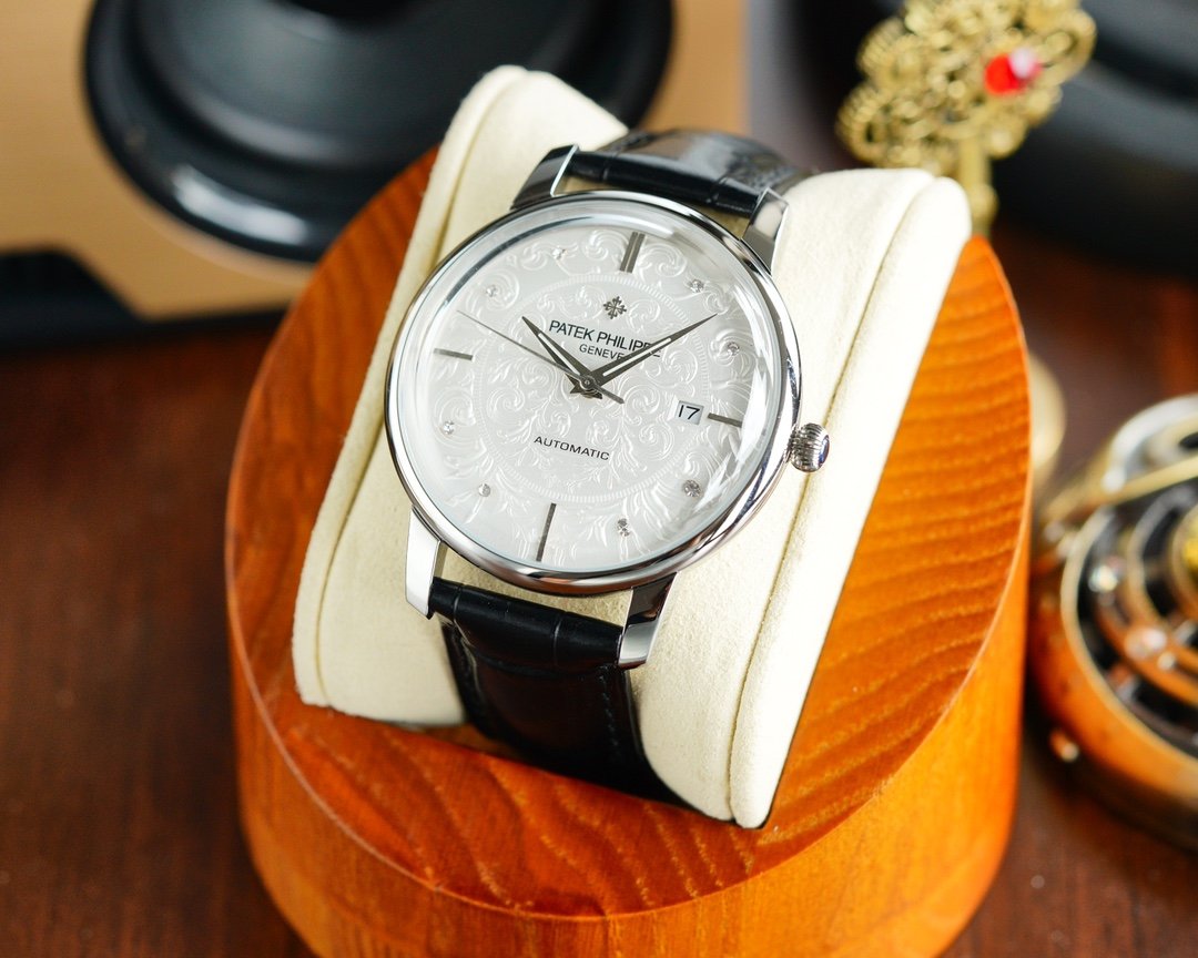PATEK CALATRAVA 40 WHITE DIAL LEATHER