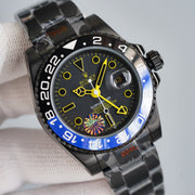 GMT-MASTER II CUSTOM BLACK BATMAN BEZEL YELLOW NUMERALS