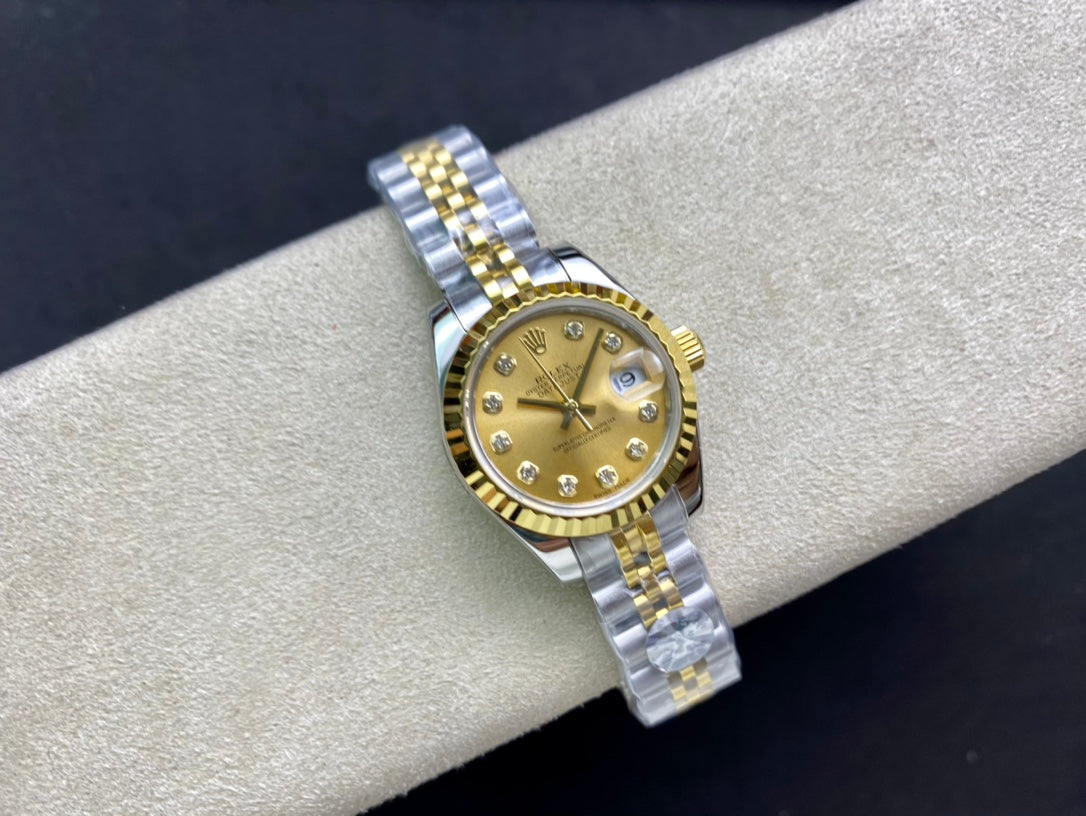 DATEJUST 28 TWO-TONE GOLD STEEL