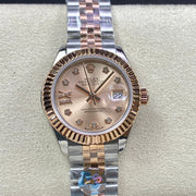 DATEJUST 28 TWO-TONE PINK GOLD STEEL