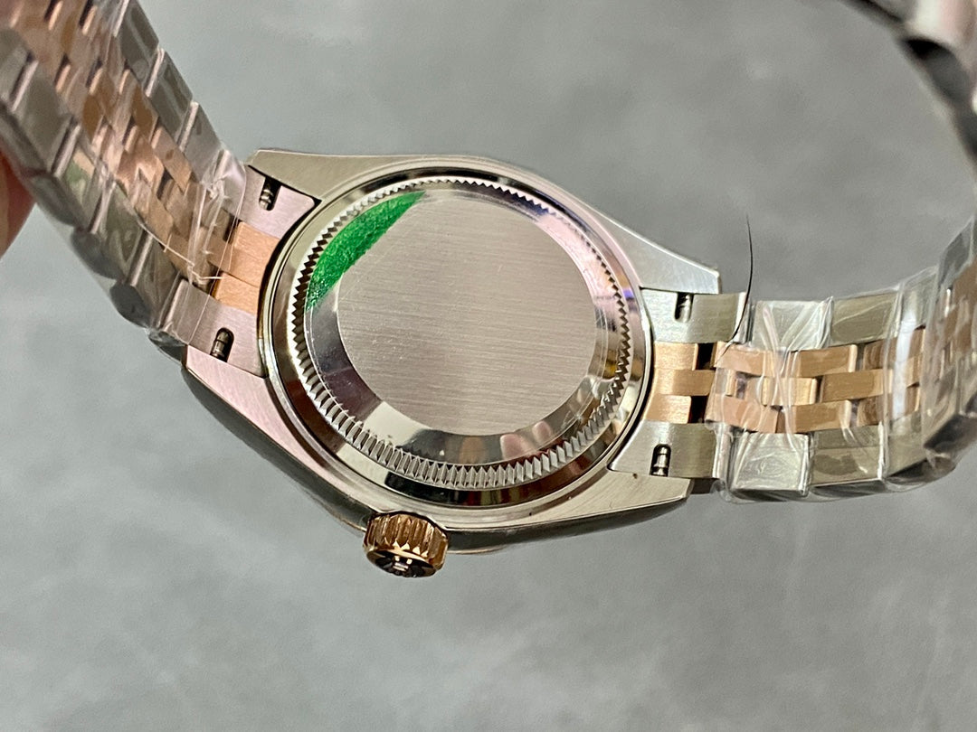 DATEJUST 28MM PINK GOLD STEEL CHOCOLATE DIAL
