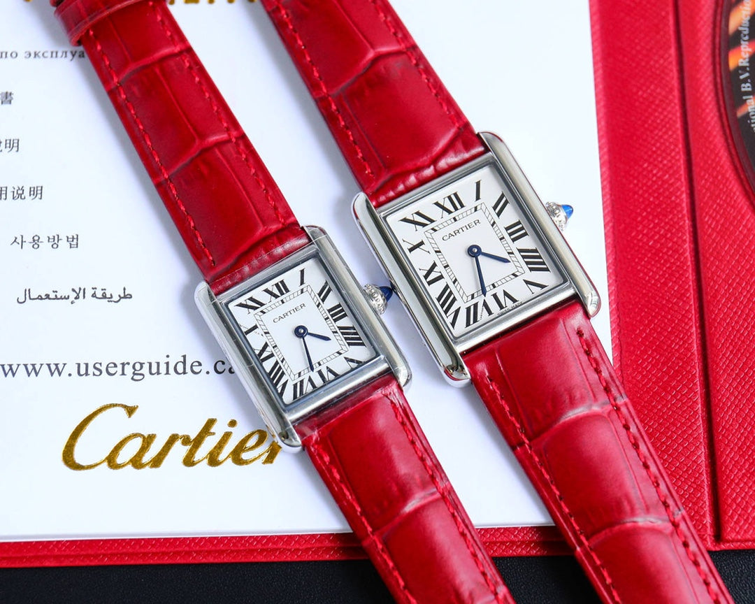 TANK MUST SMALL STEEL LEATHER STRAP WHITE DIAL
