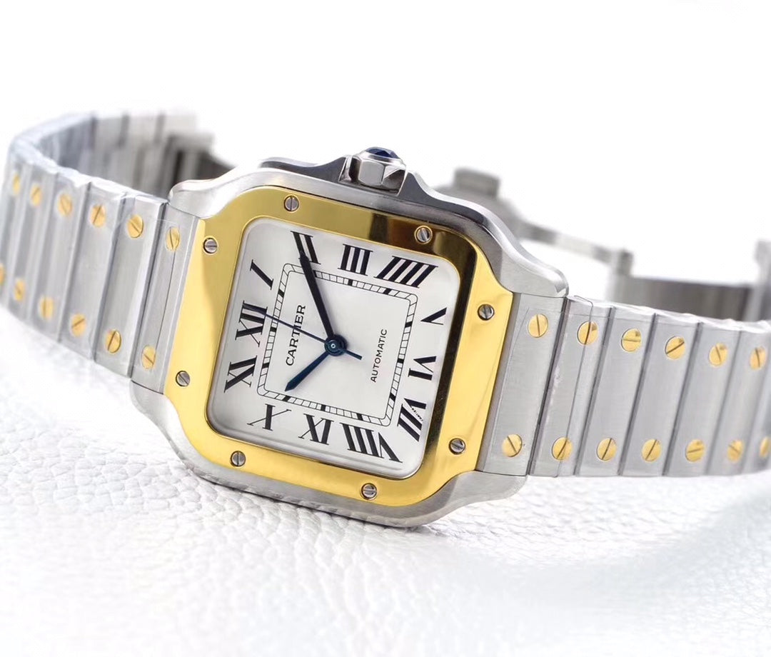 SANTOS LADY 35.1MM AUTOMATIC GOLD STEEL