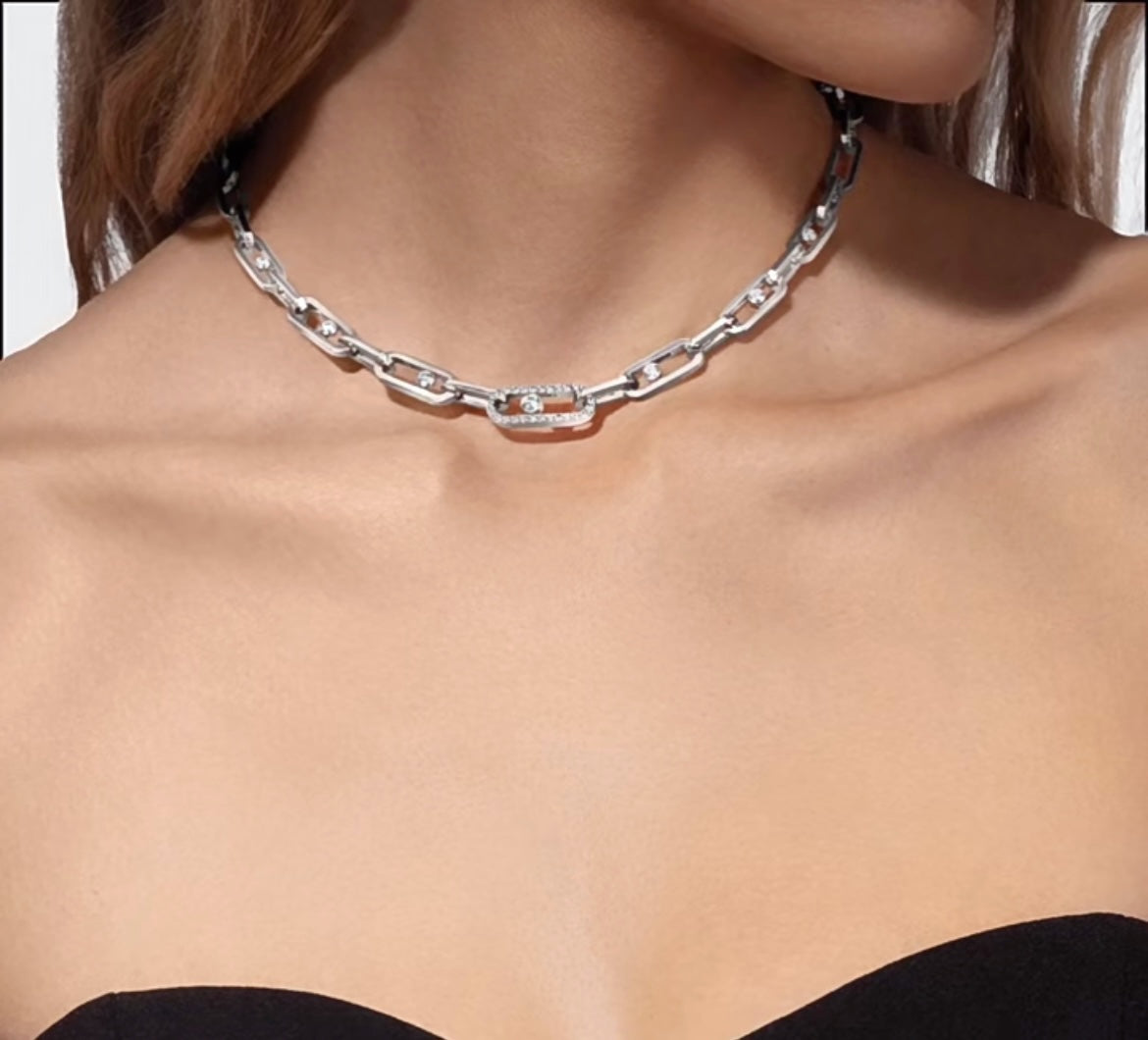 MOVE LINK DIAMOND NECKLACE