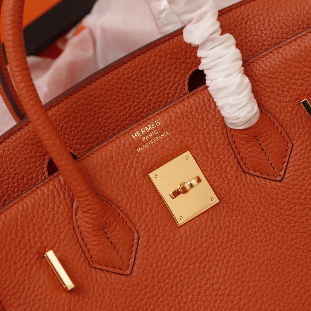 HM BIRKIN BAG 30 FIRE TOGO GOLD HARDWARE