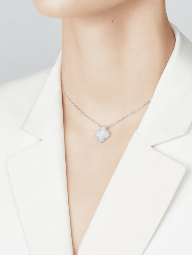 VCA Clover Limited Necklace Mop Purple Sliver