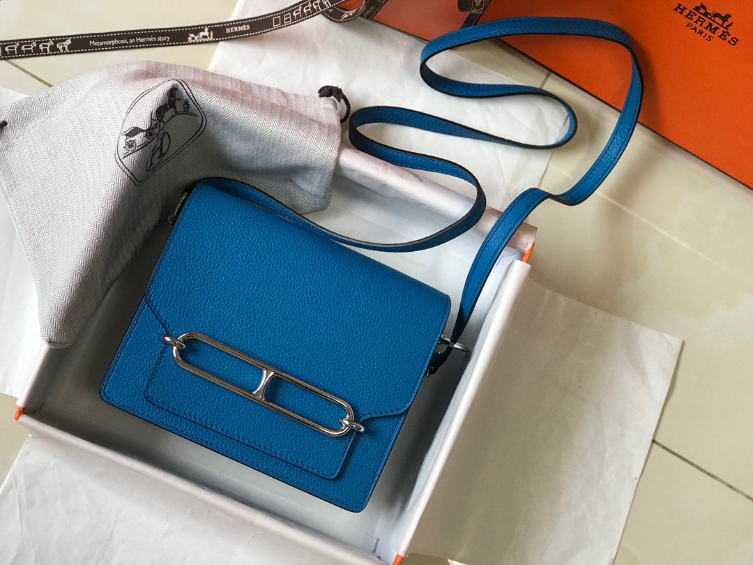 HM SAC ROULIS 18 COBALT TOGO LEATHER