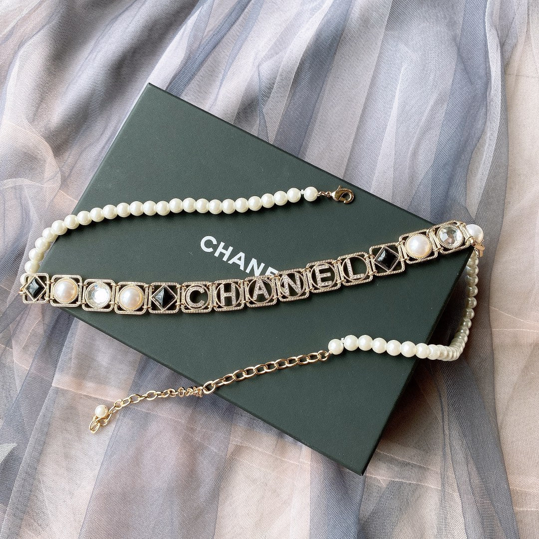 Chanel 2026 Pearl Chain Logo Charm Belt