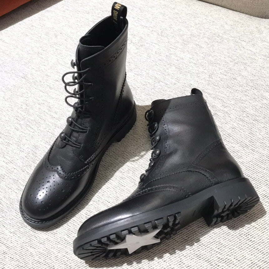 Dior 2026 Diorunit Combat Boots Black Leather 966677