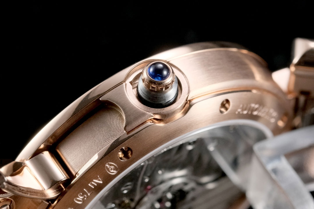 pasha 35mm automatic pink gold white dial