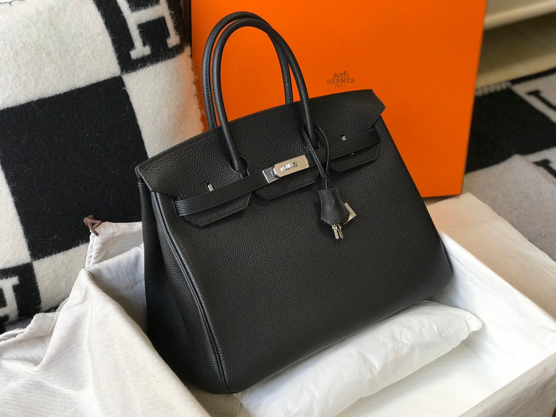 HM BIRKIN 35CM BLACK TOGO LEATHER SILVER HARDWARE