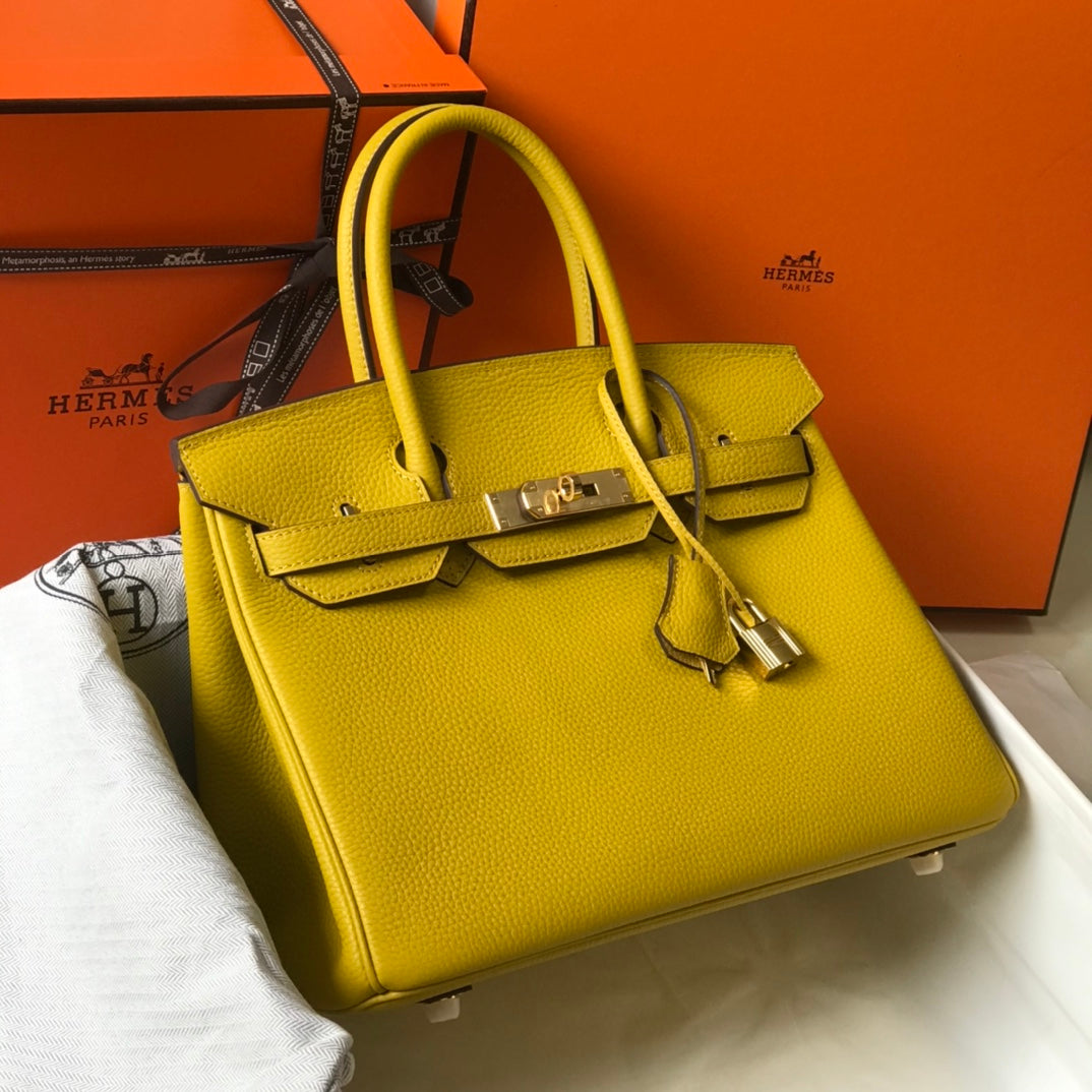 HM BIRKIN AMBER YELLOW TOGO LEATHER GOLD HARDWARE