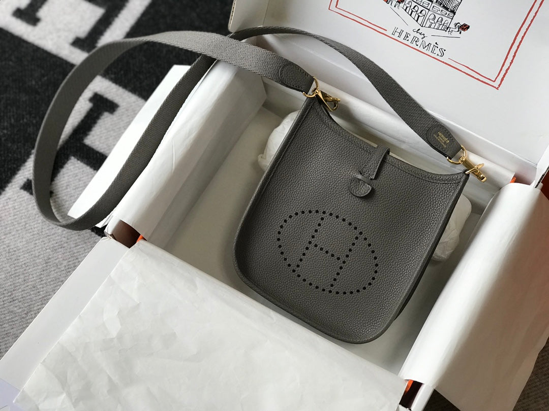 Mini Evelyne 18cm Dark Grey Togo Ghw