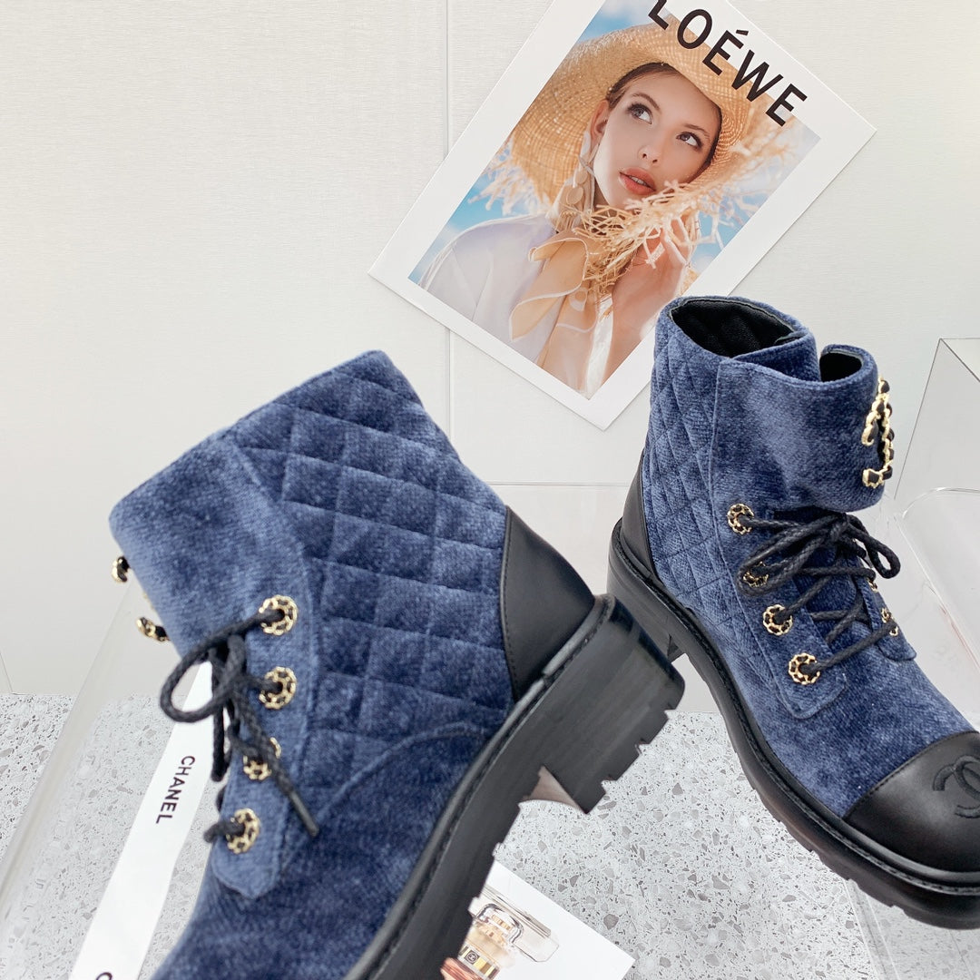 Chanel 2026 Quilted Boots Velvet Leather 162141