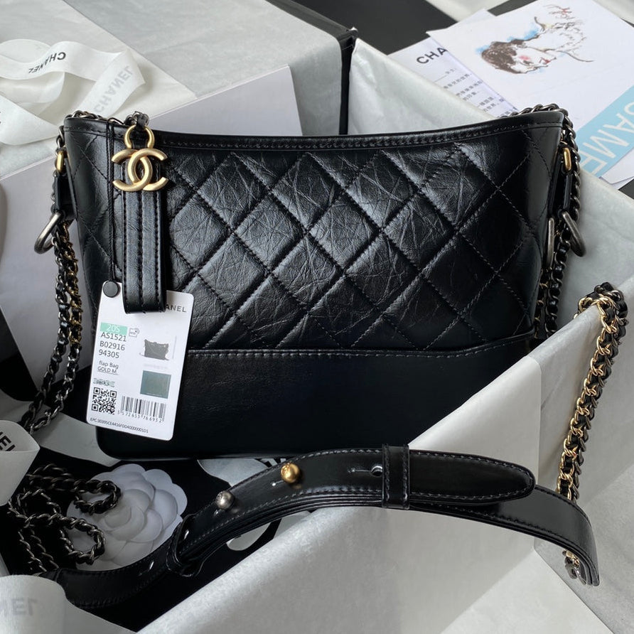 Chanel 2025 Gabrielle Black 25cm Calfskin 320991