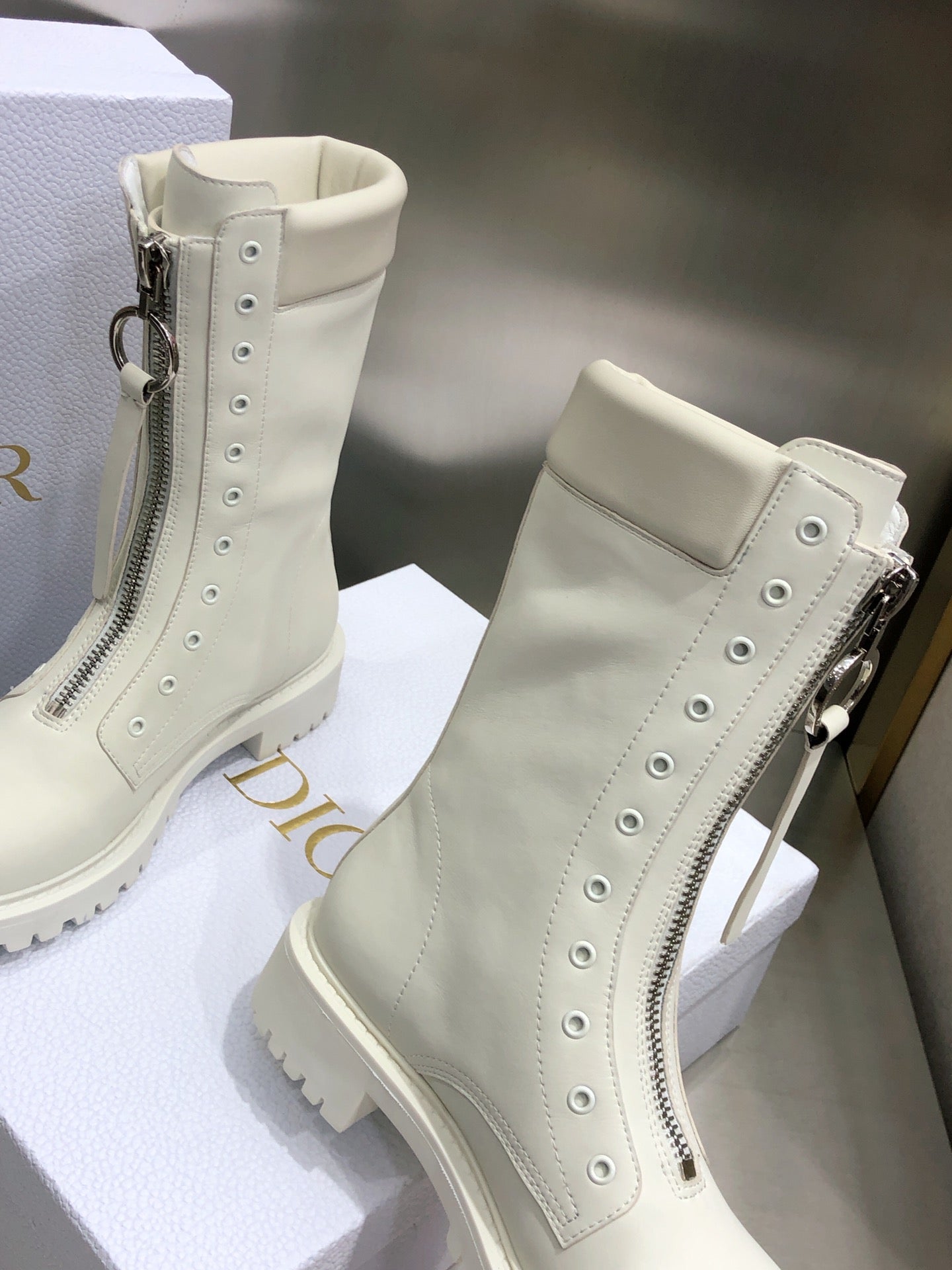 Dior 2026 Bold Combat Ankle Boots Calfskin 965381