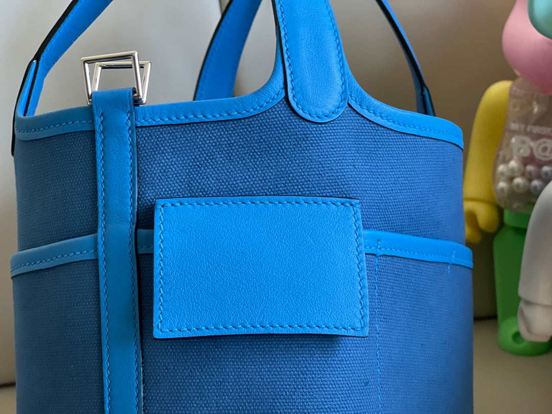 High-end Hermes 2026 Picotin Lock 18 Pocket Bag Canvas/Swift Calfskin 2