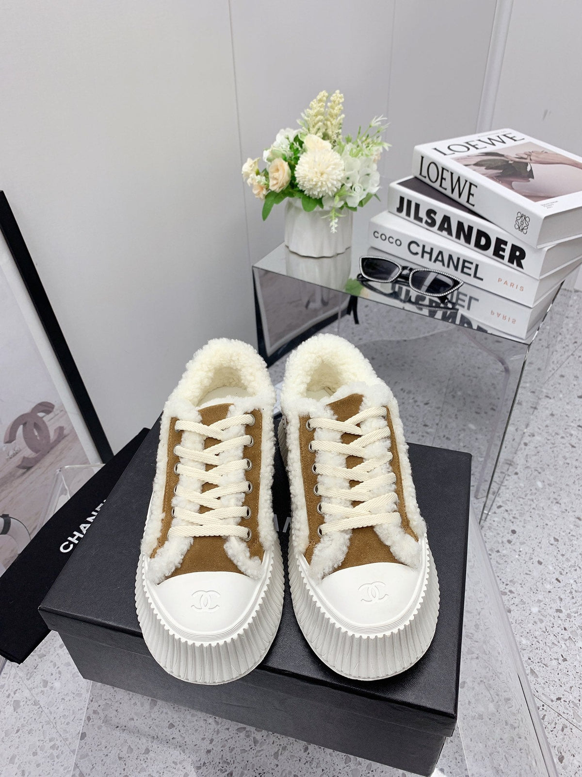 Chanel 2026 Platform Sneakers Suede Wool 162256