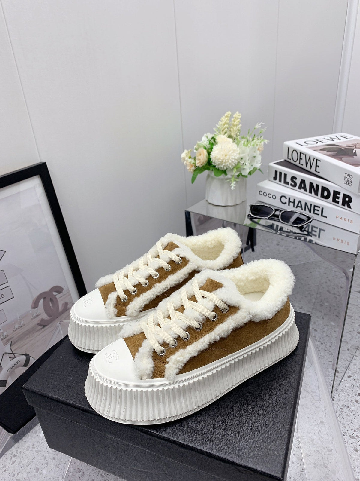 Chanel 2026 Platform Sneakers Suede Wool 162256