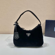 HOBO BAG 23 IN BLACK RABBIT FUR