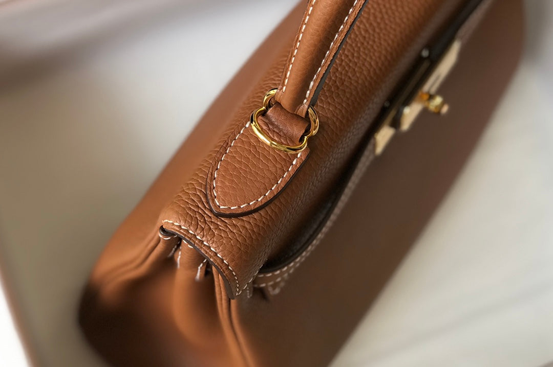 HM KELLY 25CM YELLOW OCHRE TOGO GOLD HARDWARE