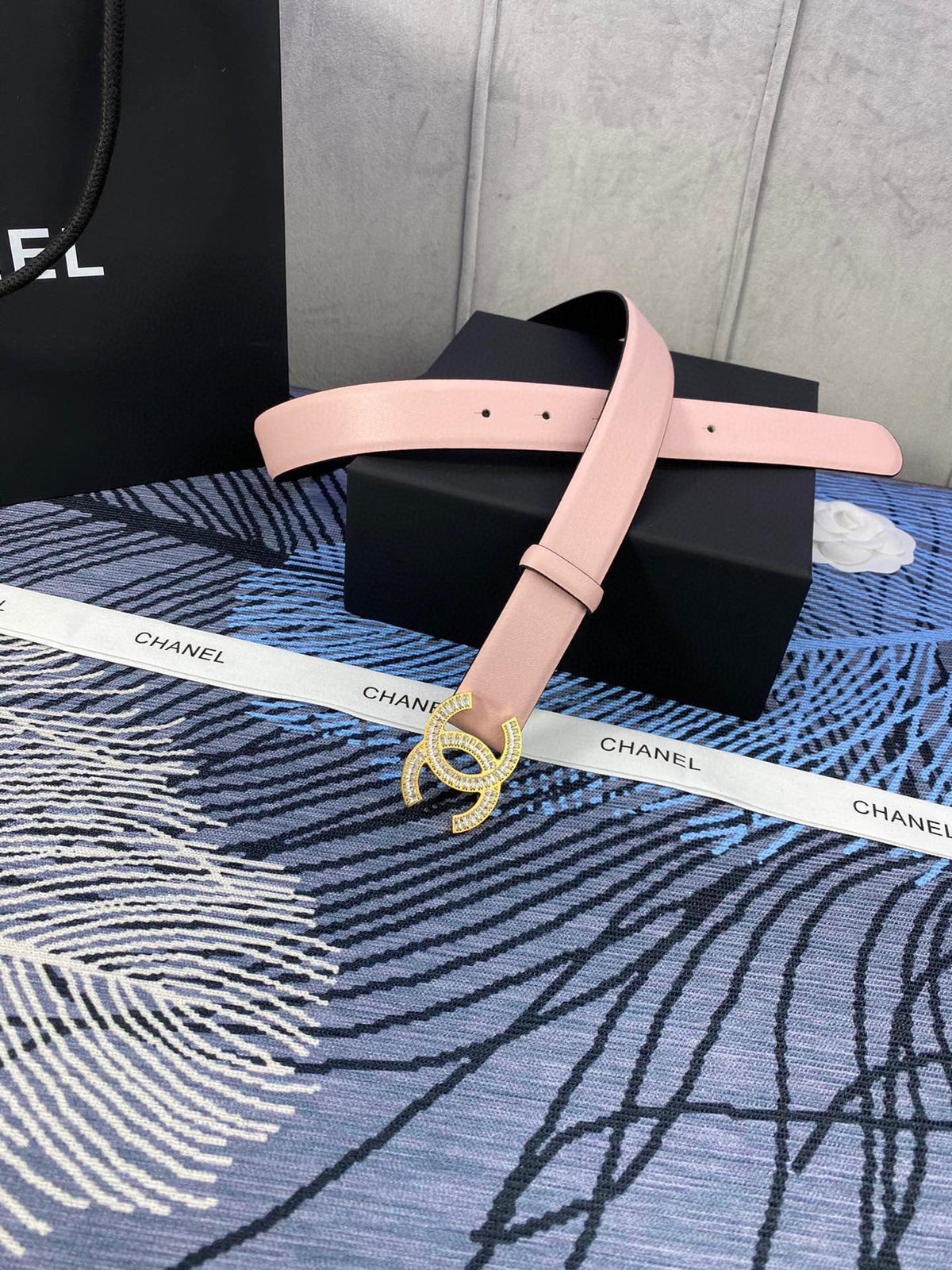 CC Women's Belt 3.0CM Pink Cowhide 615095