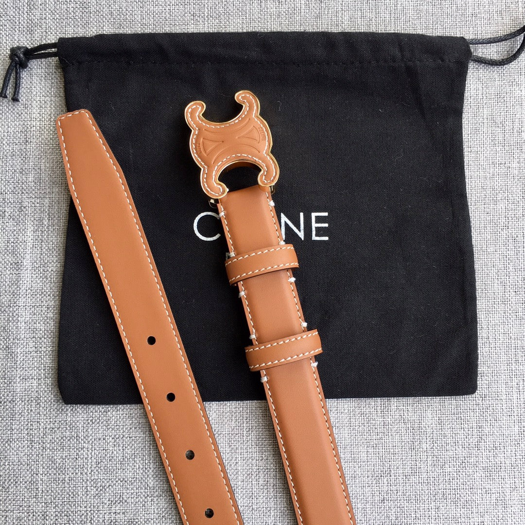 Medium Cuir Triomphe Belt 25mm Tan Calfskin