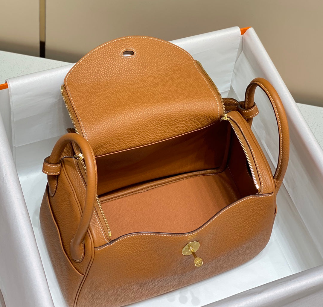 HM LINDY 30 BAG ORANGE TAURILLON CLEMENCE LEATHER