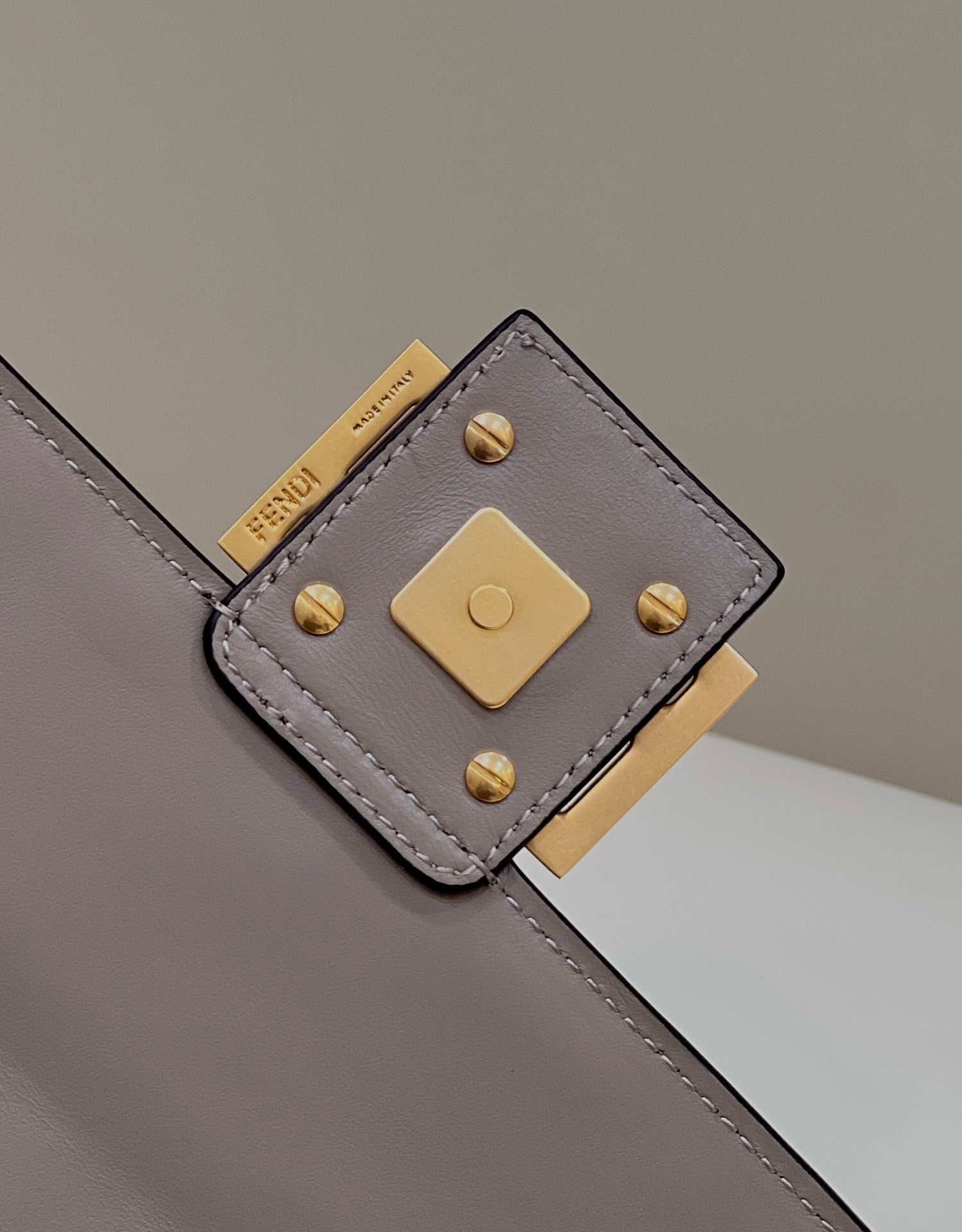 Baguette 27cm Dove Grey Lambskin Gold Hardware