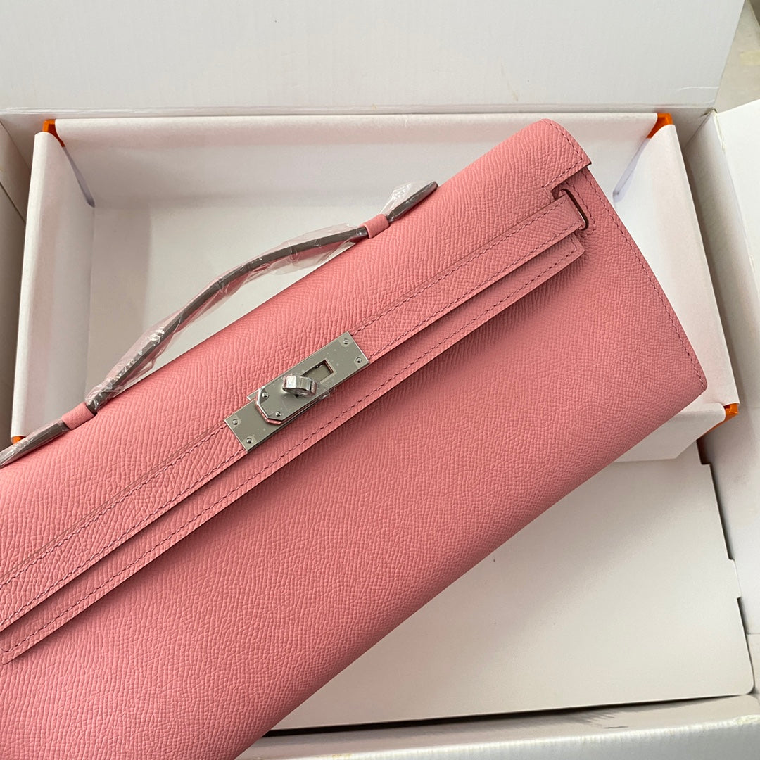 HM Kelly Cut 31 Pink Pastel Epsom Leather Silver Hardware 229064