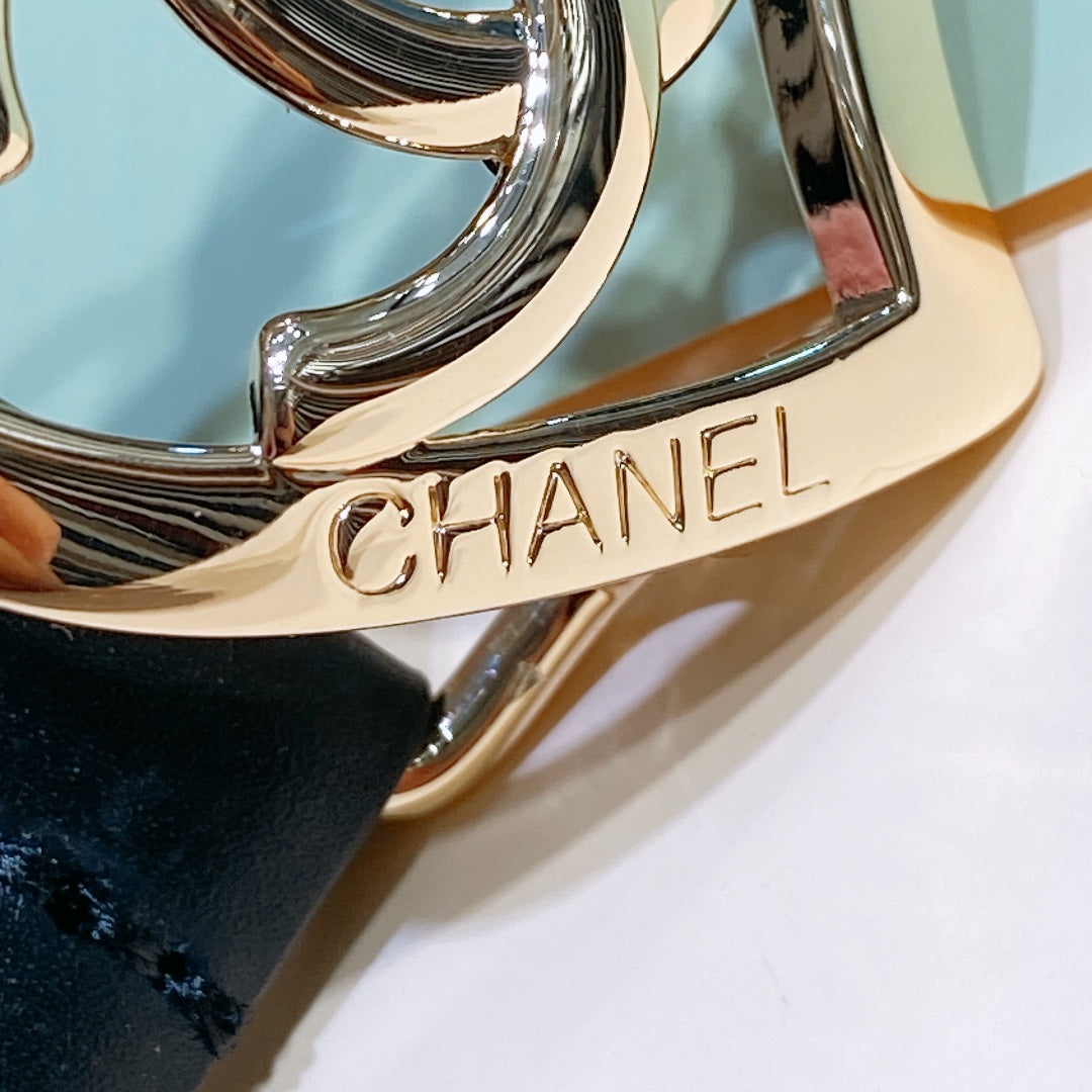 Chanel 2026 Quilted Chain Buckle Belt 30mm Lambskin