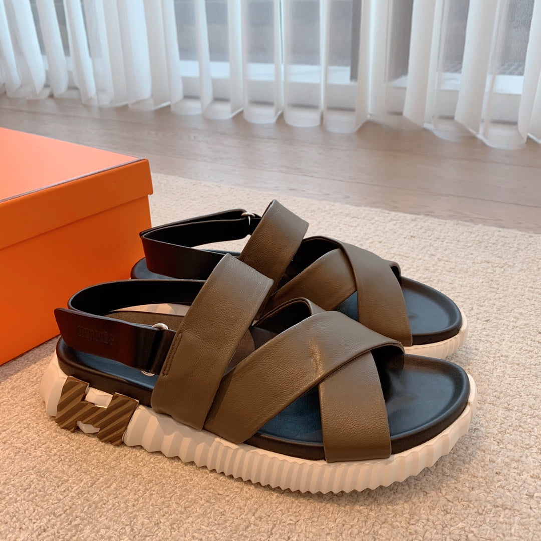 HM ELECTRIC SANDAL CEDAR CALFSKIN