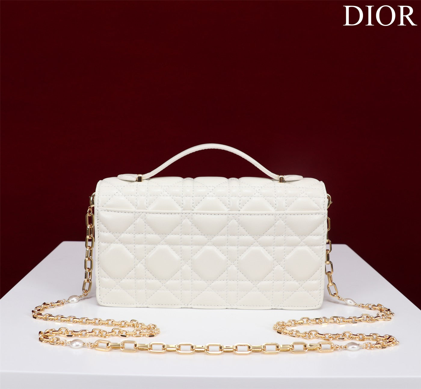 my cd mini 21 white lambskin