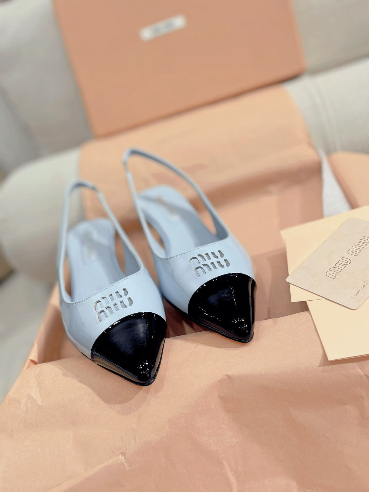 Miu Miu 2026 Pointed-Toe Slingback 45mm Patent Leather 155497