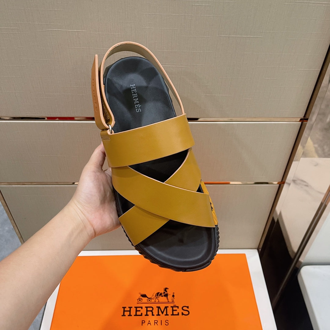 HM ELECTRIC SANDAL TAWNY CALFSKIN