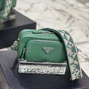 CAMERA BAG 23 IN CASTLETON GREEN WRINKLED LAMBSKIN