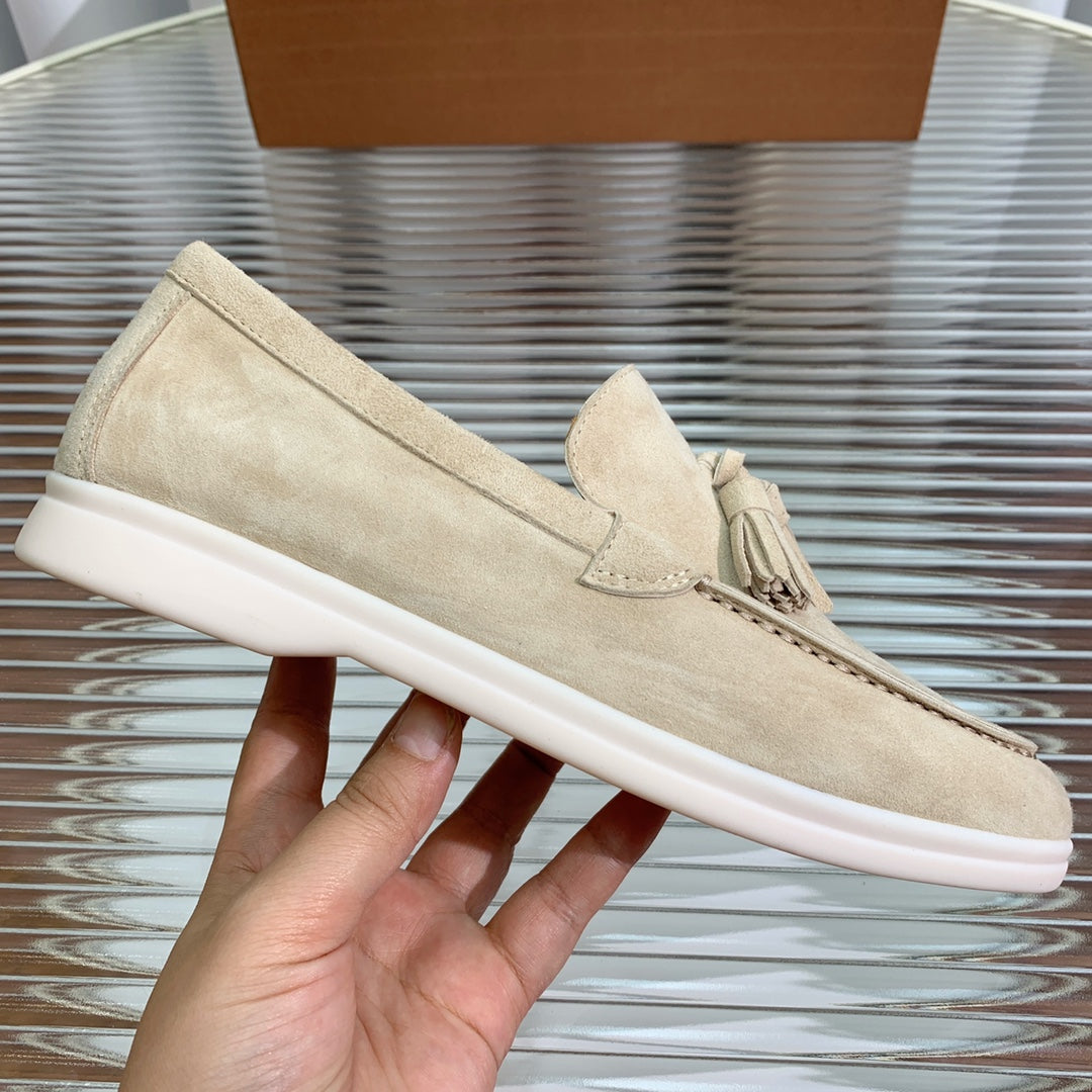 lp dot sole walk loafer beige suede