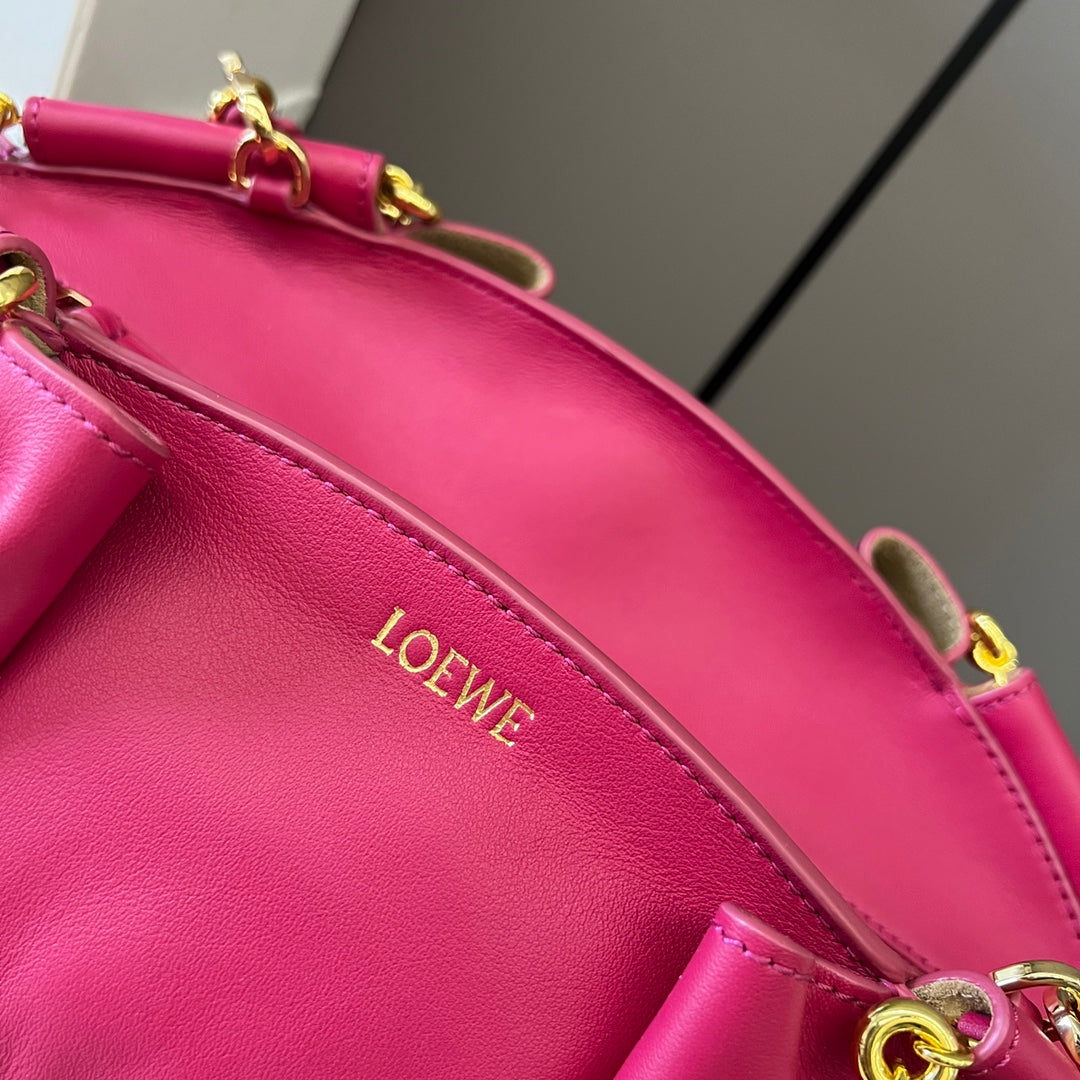 Loewe Small Dumpling Bag 35 Dark Pink Calfskin 280641