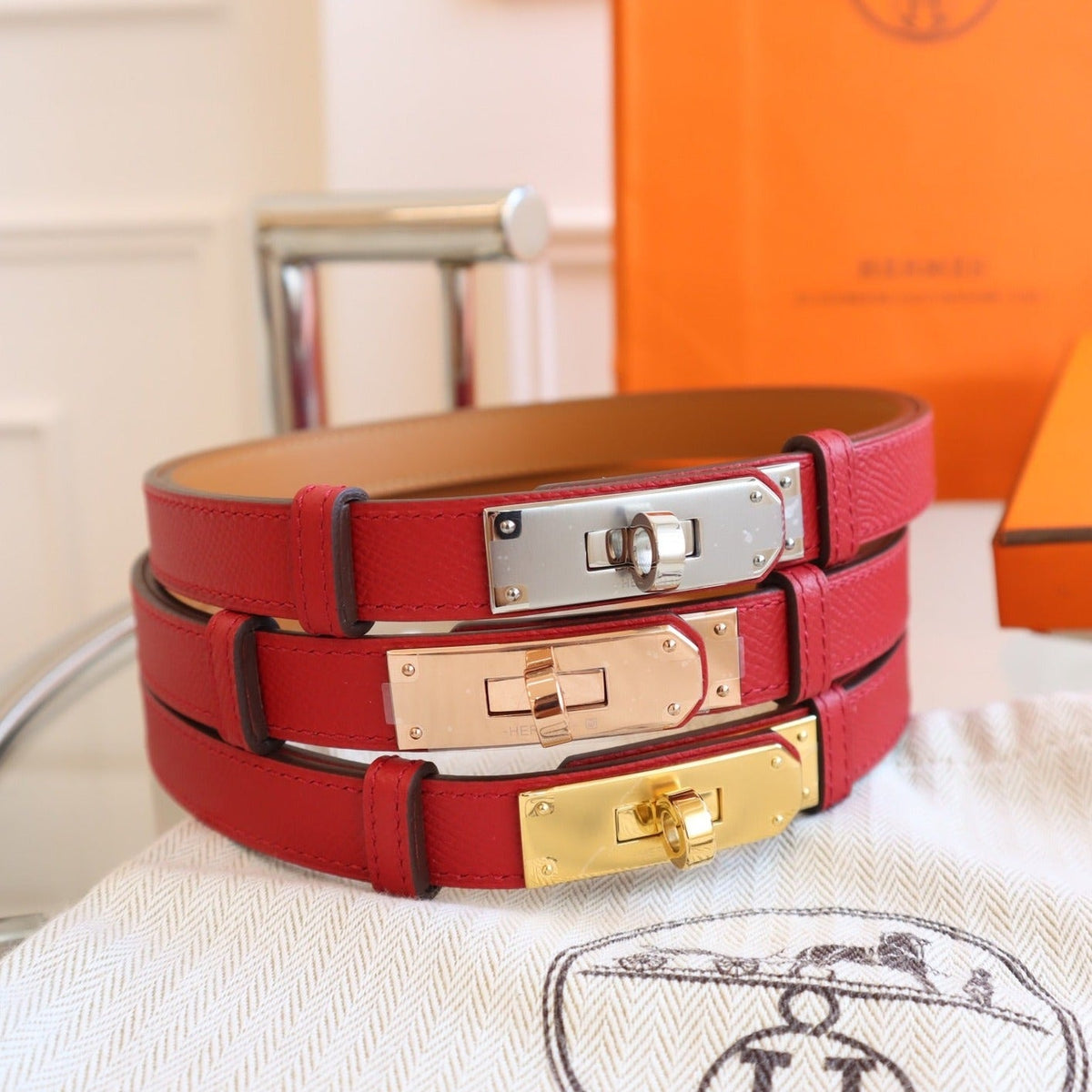 hm kelly belt 18mm dark red epsom leather