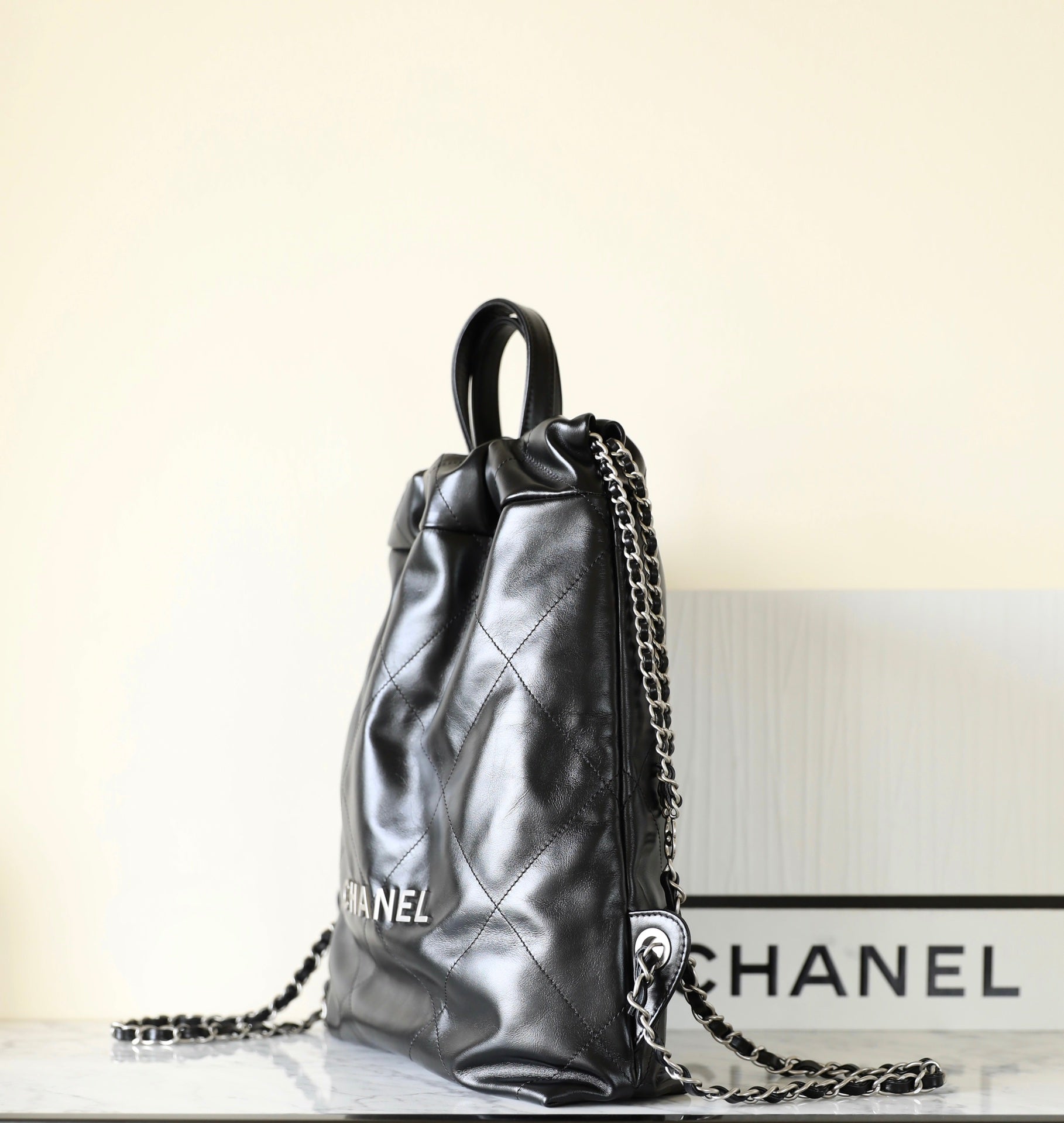 CC 2025 Backpack 34cm Black Soft Calfskin 335087