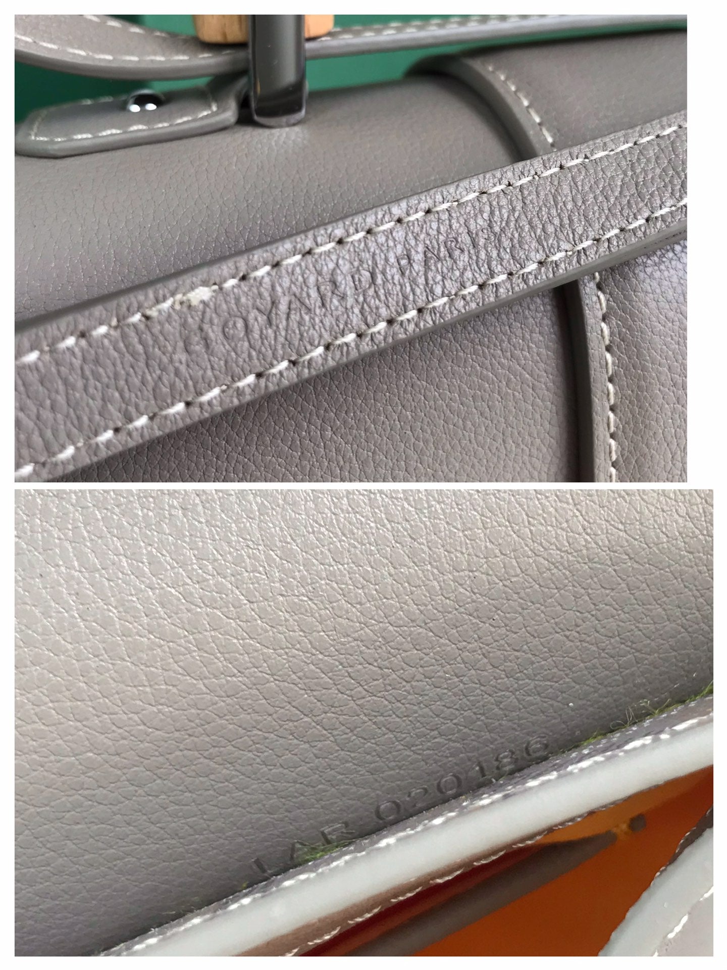 SAÏGON PM BAG 28 IN GREY GOYARDINE CANVAS AND CALFSKIN