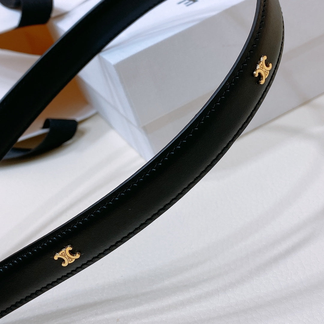 CEL 18mm Gold Belt Black Cowhide 176687