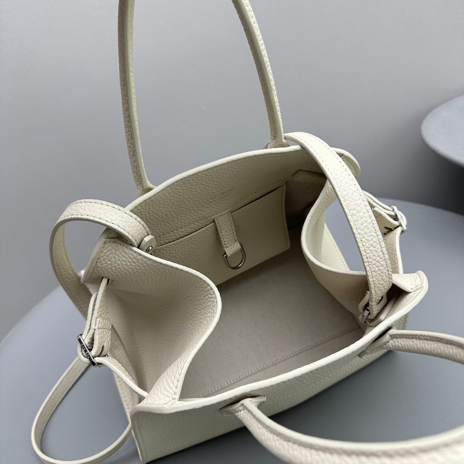 The Row Margaux 10 26cm Tote Bag In Grained Calfskin